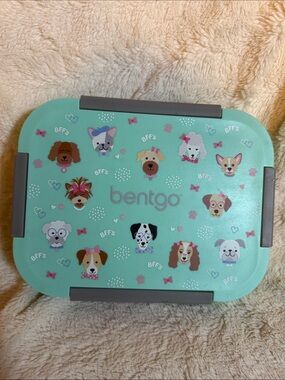 Bentgo Kids Leak-Proof 5-Compartment Lunch Box Mint Green BFFs Dog Puppy Print